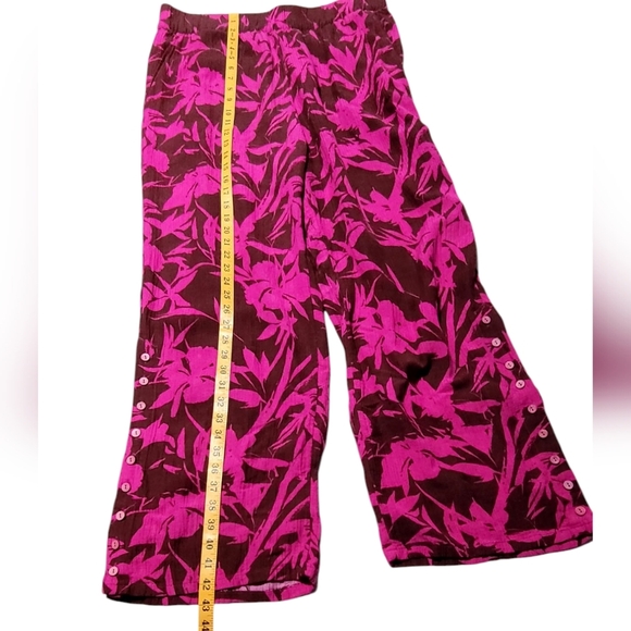Soft Surroundings Oceo Tropical Fuschia Gauze Wide Leg Pants and Top Set - Picture 13 of 13